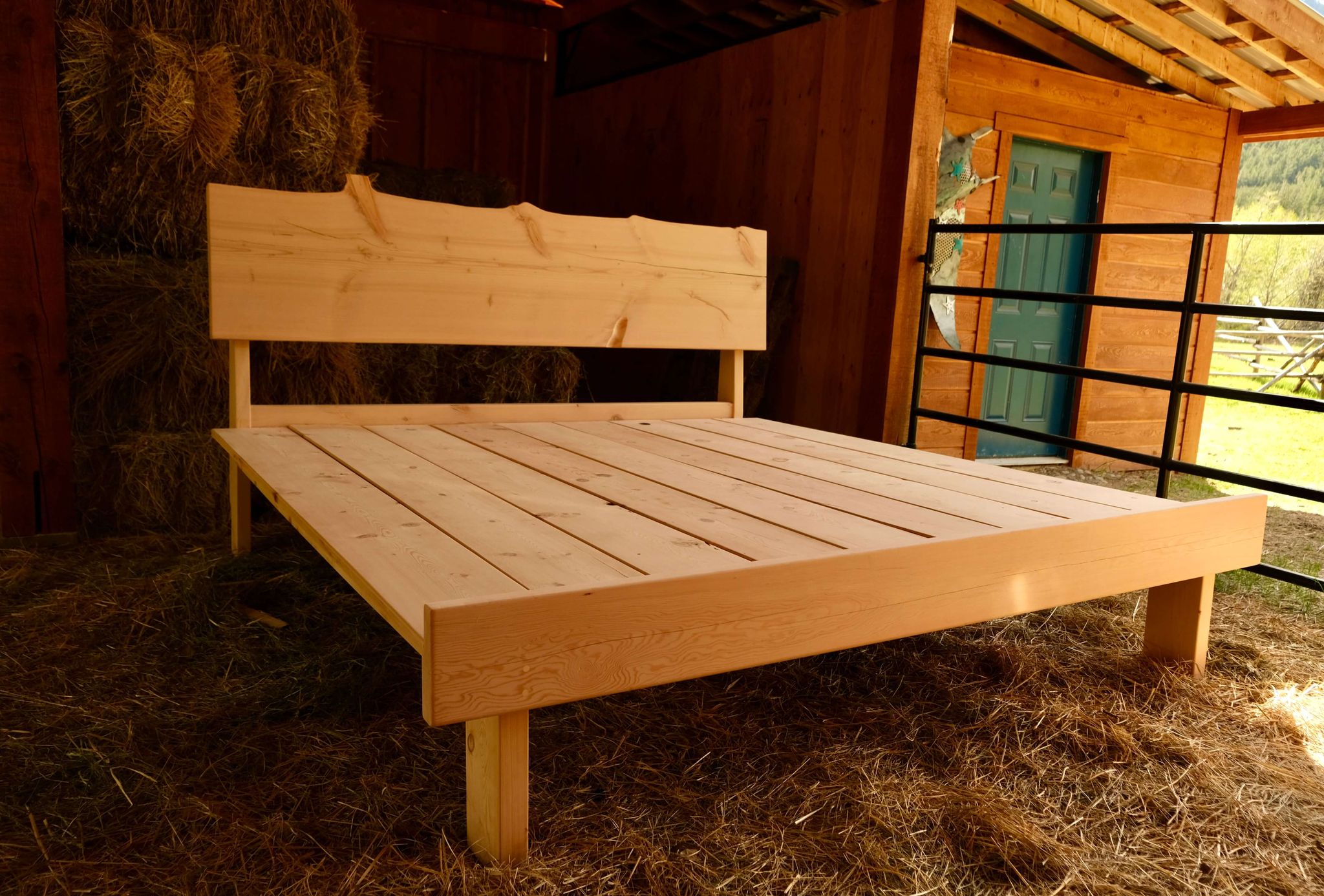 Handcrafted bed frame from locally sourced BC Douglas fir